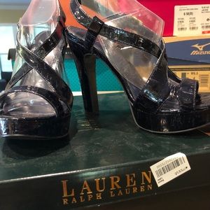 Navy Ralph Lauren cork Filara sandals